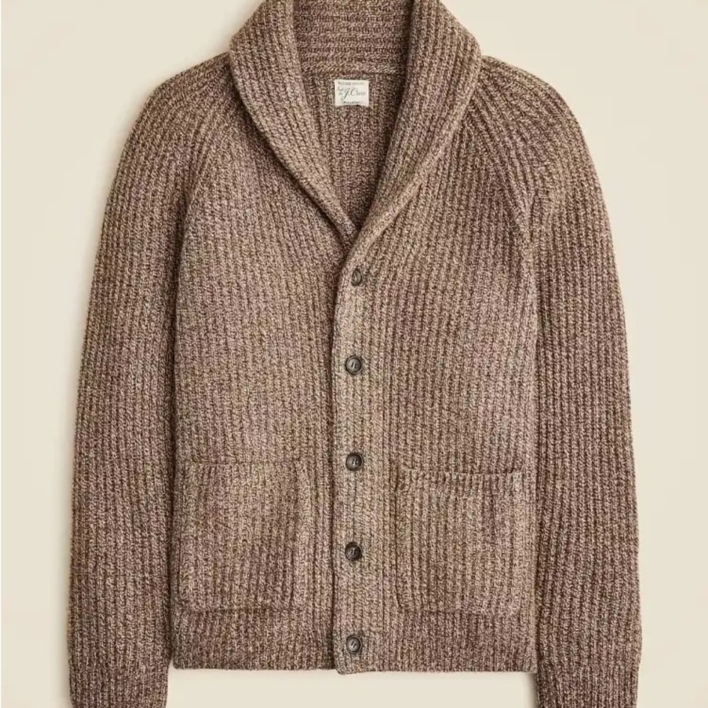 J.Crew Rugged Merino Wool-Blend Cardigan Sweater Marled - Size Small